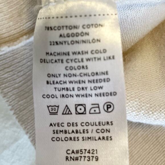 Ann Taylor Fine Gauge Textured Cotton Sweater Women's XL | Ecru | EUC - Picture 5 of 10